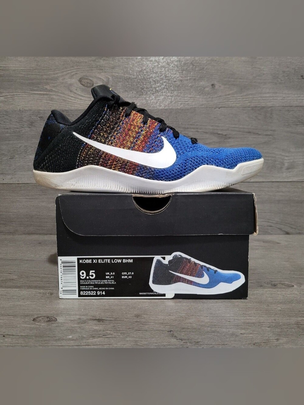 Nike Kobe 11 XI Elite Low BHM Mens Size 9.5 822522-914